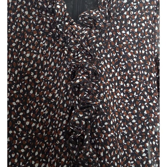 Women's - Tommy Hilfiger Brown Ruffled Midi Dress, Size 14 - Picture 5 of 10